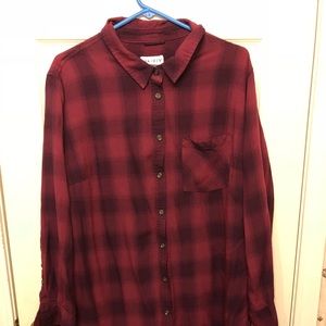 Ava & Viv 3X Plaid button up shirt